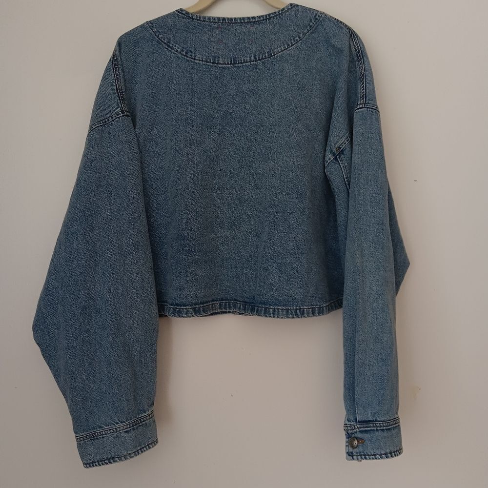 Xirena Blue Jay Paley Cropped Denim Jacket - Size L Transitional NWT Streetwear - Picture 5 of 10